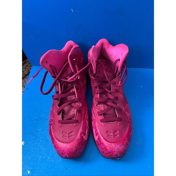 NIKE AIR MAX HYPERPOSITE RASPBERRY RED-PINK FOIL SZ 11.5 - Picture 5 of 10